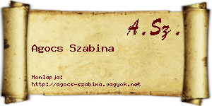Agocs Szabina névjegykártya